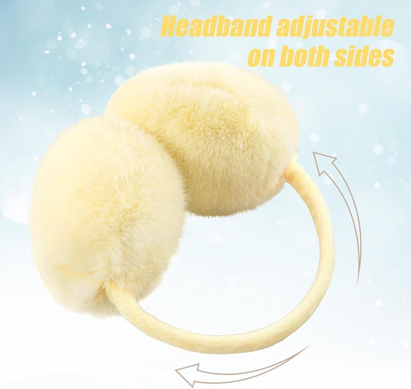 YATANAM Ear Muffs for Women Faux Fur Winter Girls Earmuffs Fluffy Adjustable Ear Warmers Cute Ear Covers - Image 2